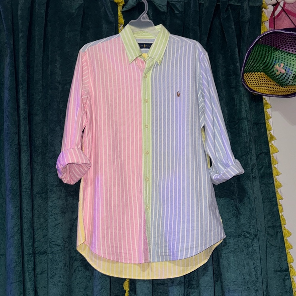 Mens multicolor striped Ralph Lauren Polo button down size M